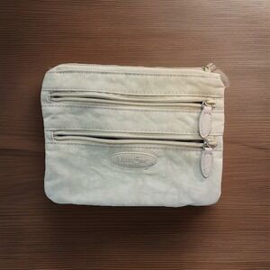 Multi Sac Beige Brown Large Triple Zip Storage ID Card Pouch Travel Nylon Clean